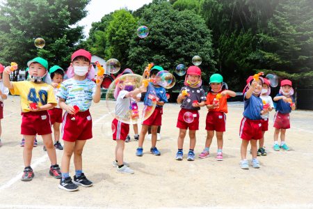 年中さんでシャボン玉☆彡